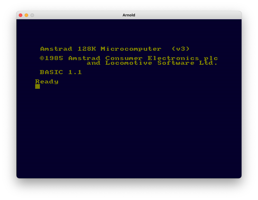 Arnold (émulateur Amstrad CPC) sur Mac