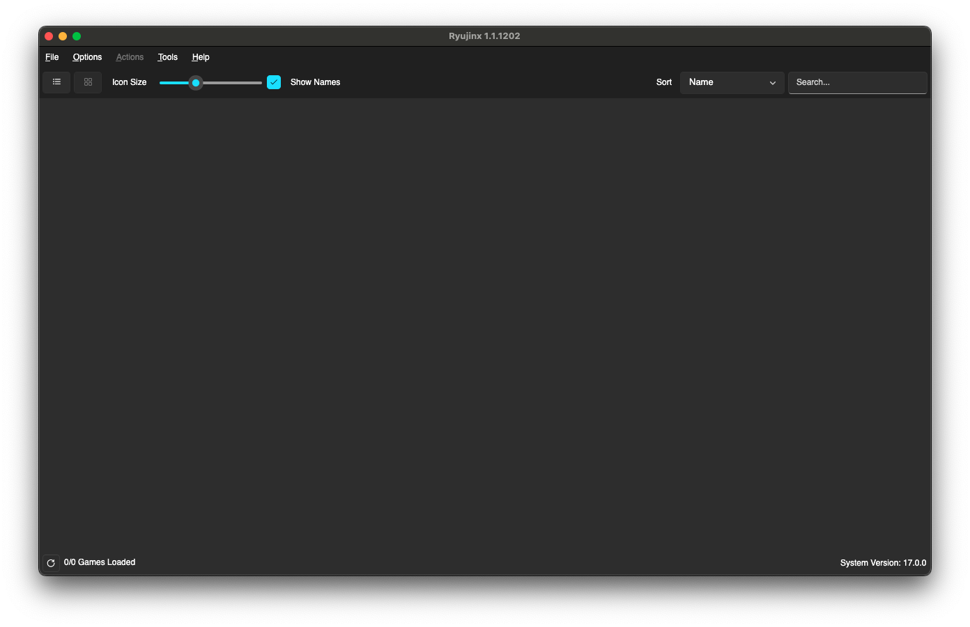 Interface de Ryujinx