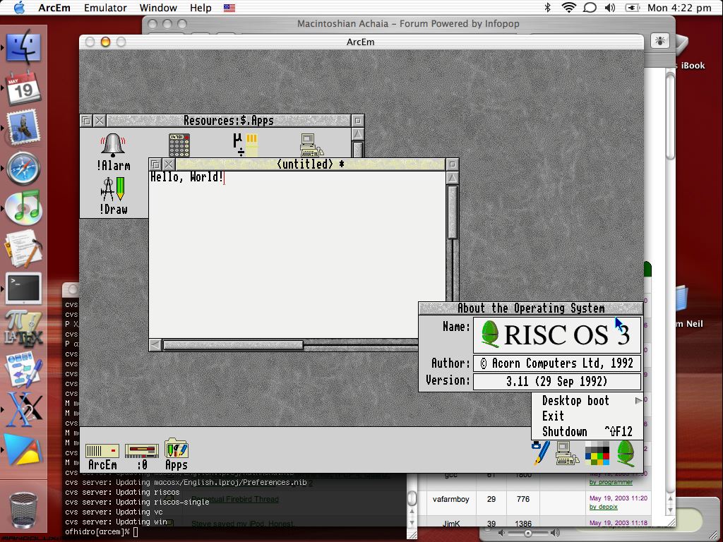 Screenshot d'ArcEm (Acorn Archimedes)