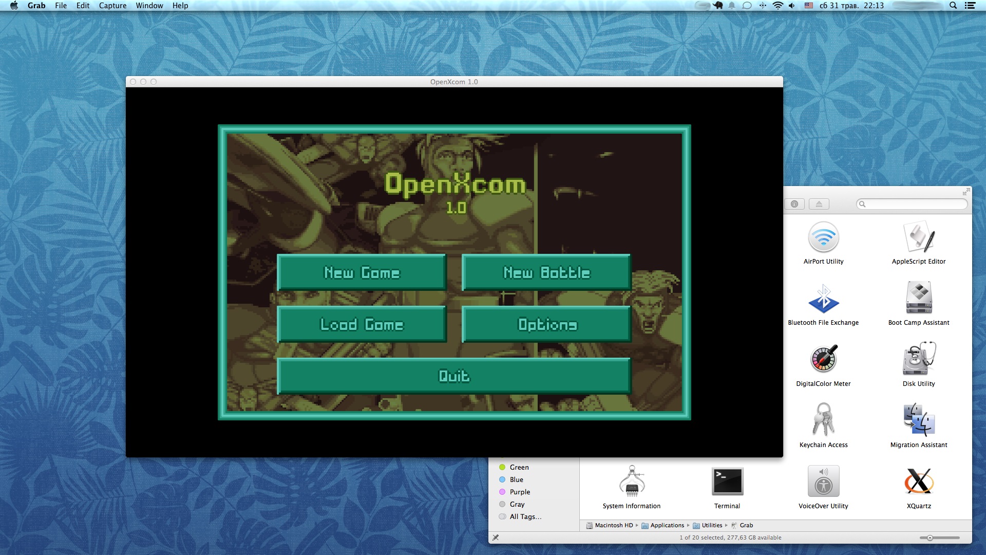 Menu principal d'OpenXcom