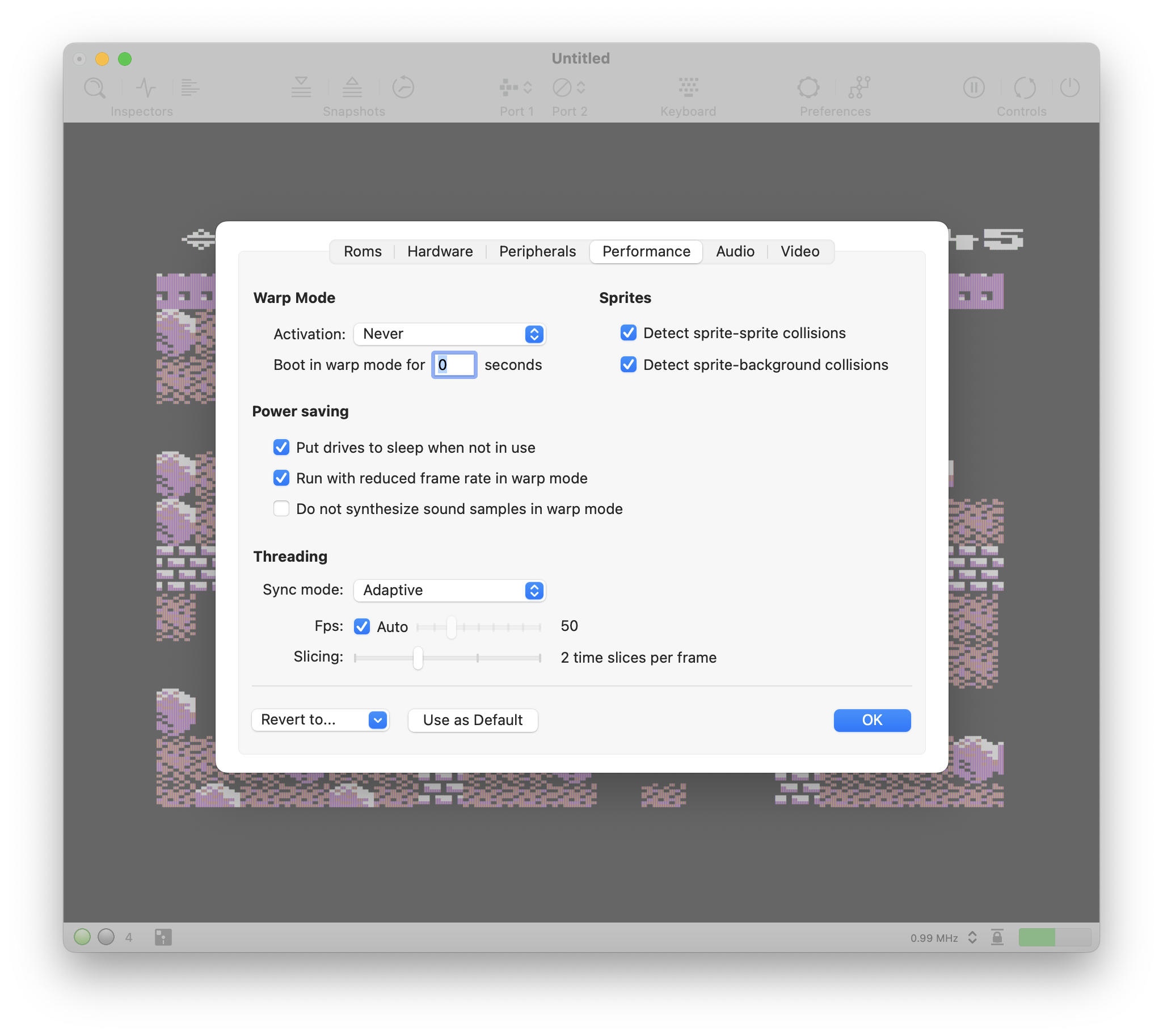 Les préférences dans VirtualC64