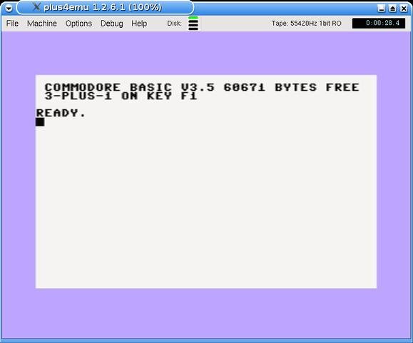 Screenshot de plus4emu