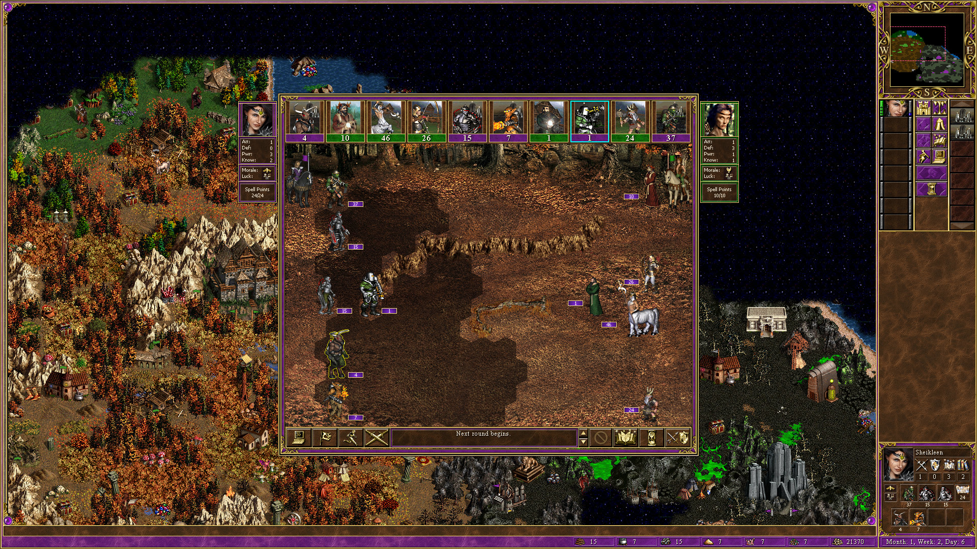 Bataille dans VCMI (Heroes of Might &amp; Magic 3)