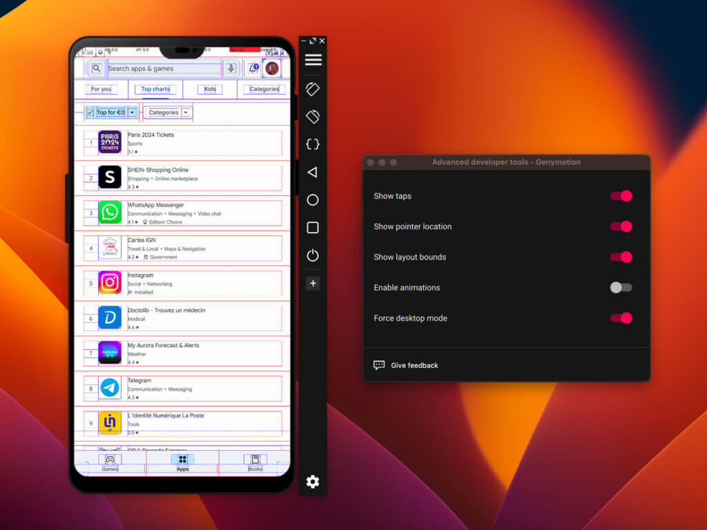 Screenshot de Genymotion
