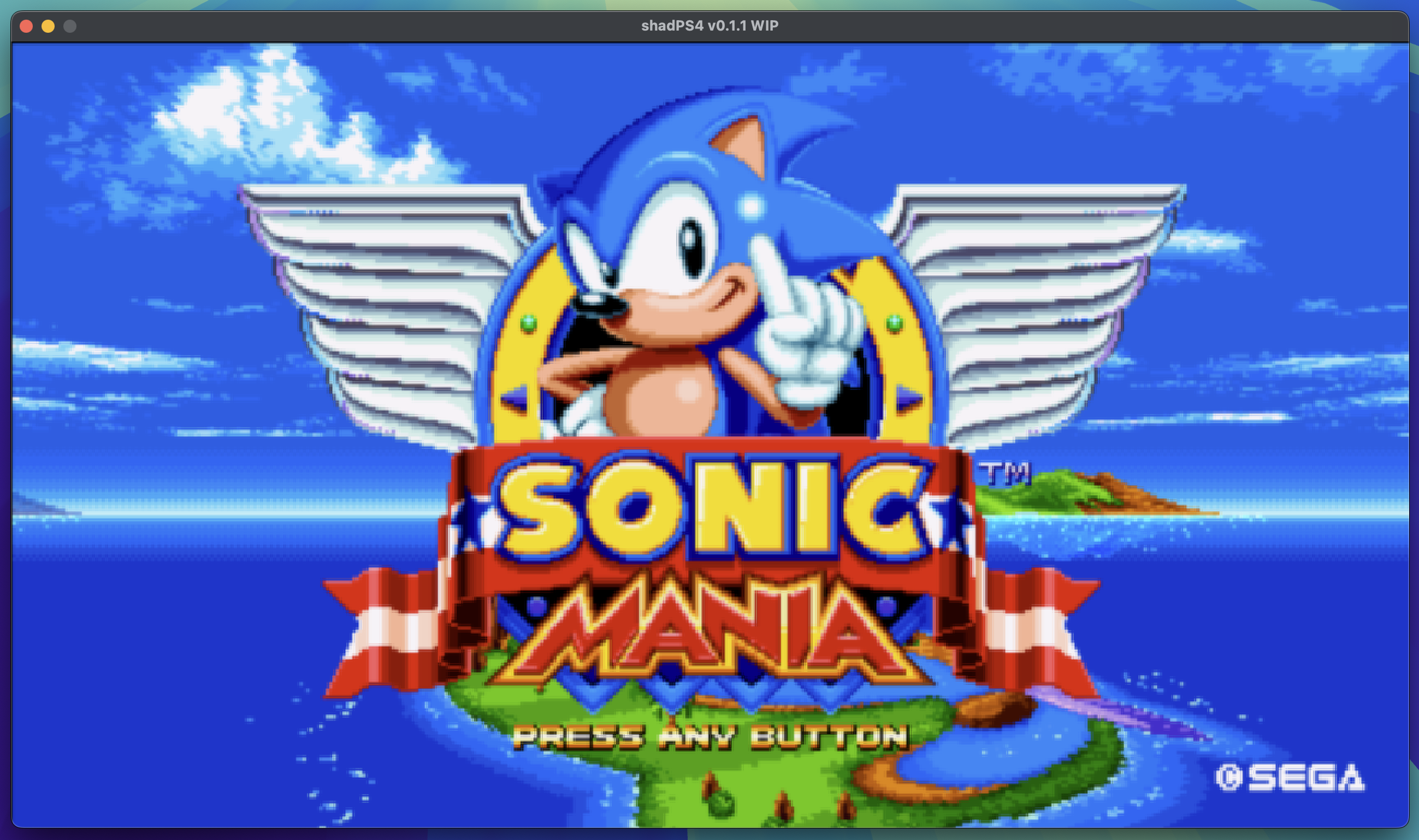 Sonic Mania sur Mac dans ShadPS4